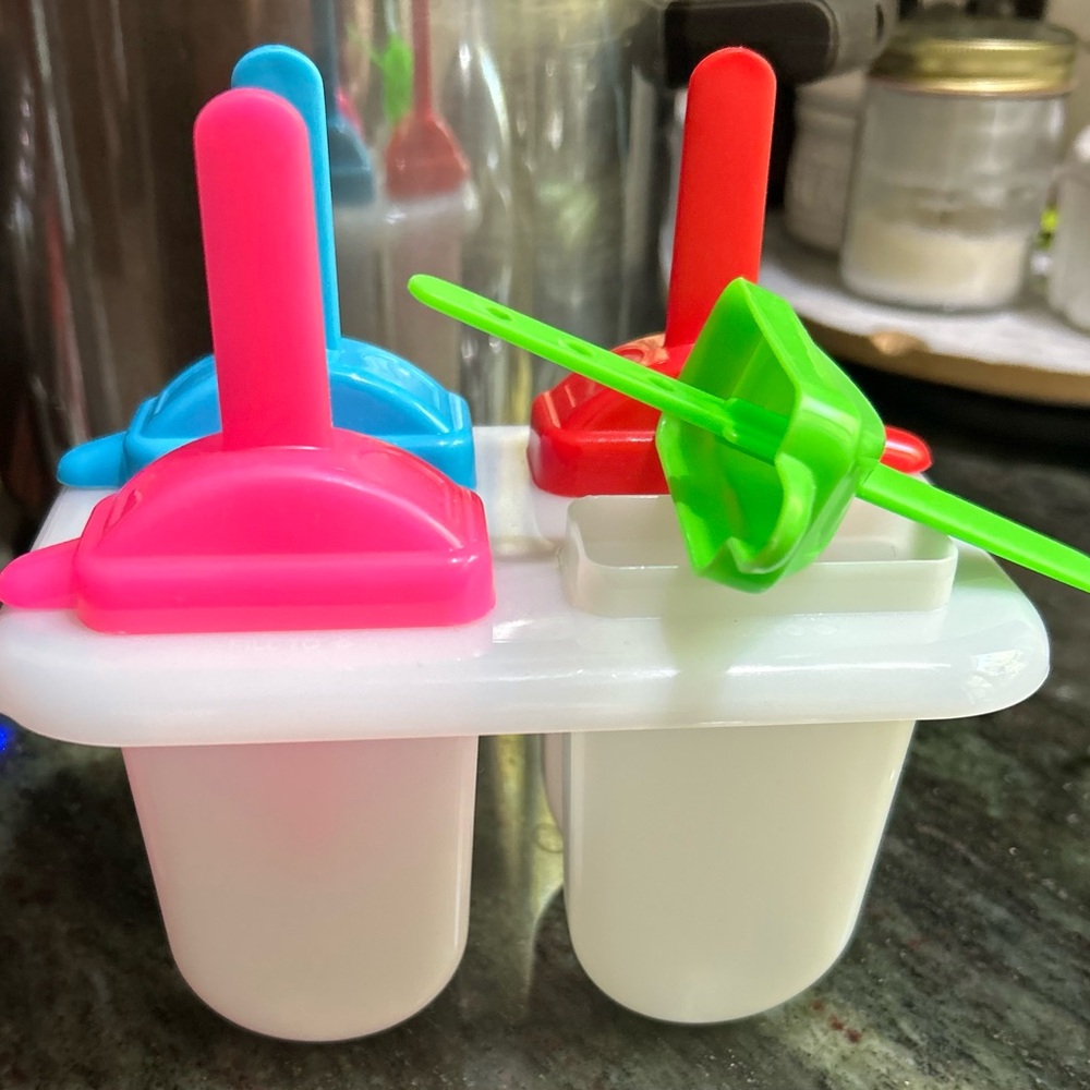 4 Ice Pop Popsicle Makers Mold Plastic Freezer
